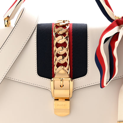 Gucci Calfskin Small Sylvie Shoulder Bag Off White 8 of 10