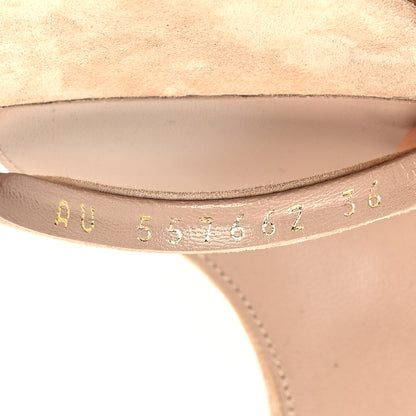 Saint Laurent Suede Calfskin Opyum 110 Sandals Cachemere 36 Pale Gold 6 of 10