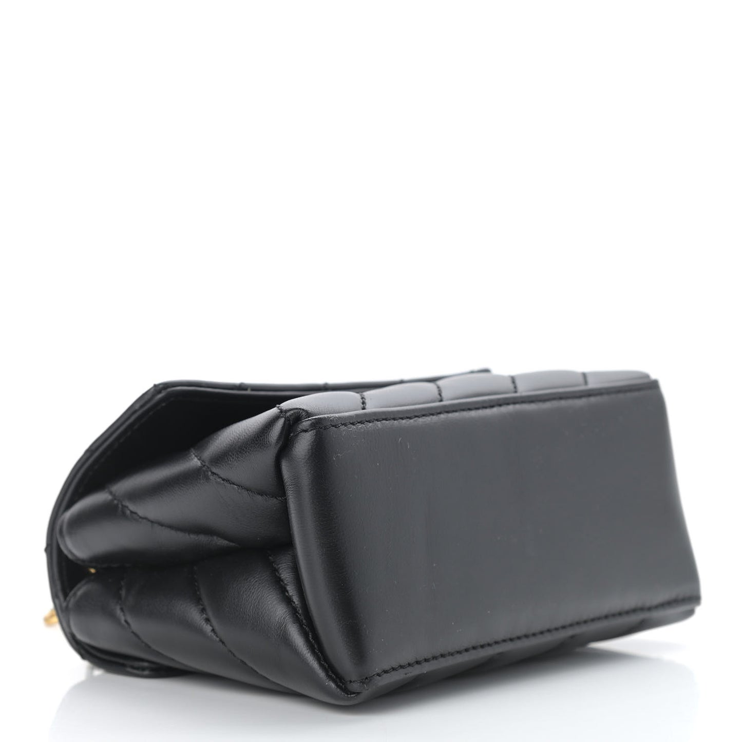 Calfskin Diagonal Quilted Jackhammer 17 Shoulder Bag Black
