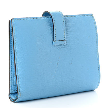 Hermes Chevre Mysore Bearn Compact Wallet Celeste 3 of 8