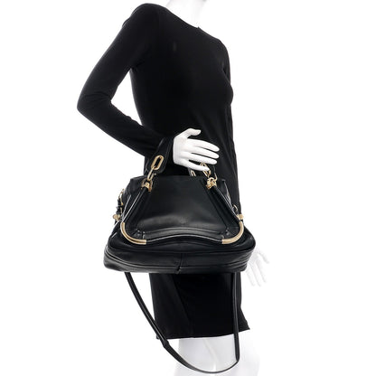Chloe Calfskin Medium Paraty Metal Bar Trim Black 3 of 8