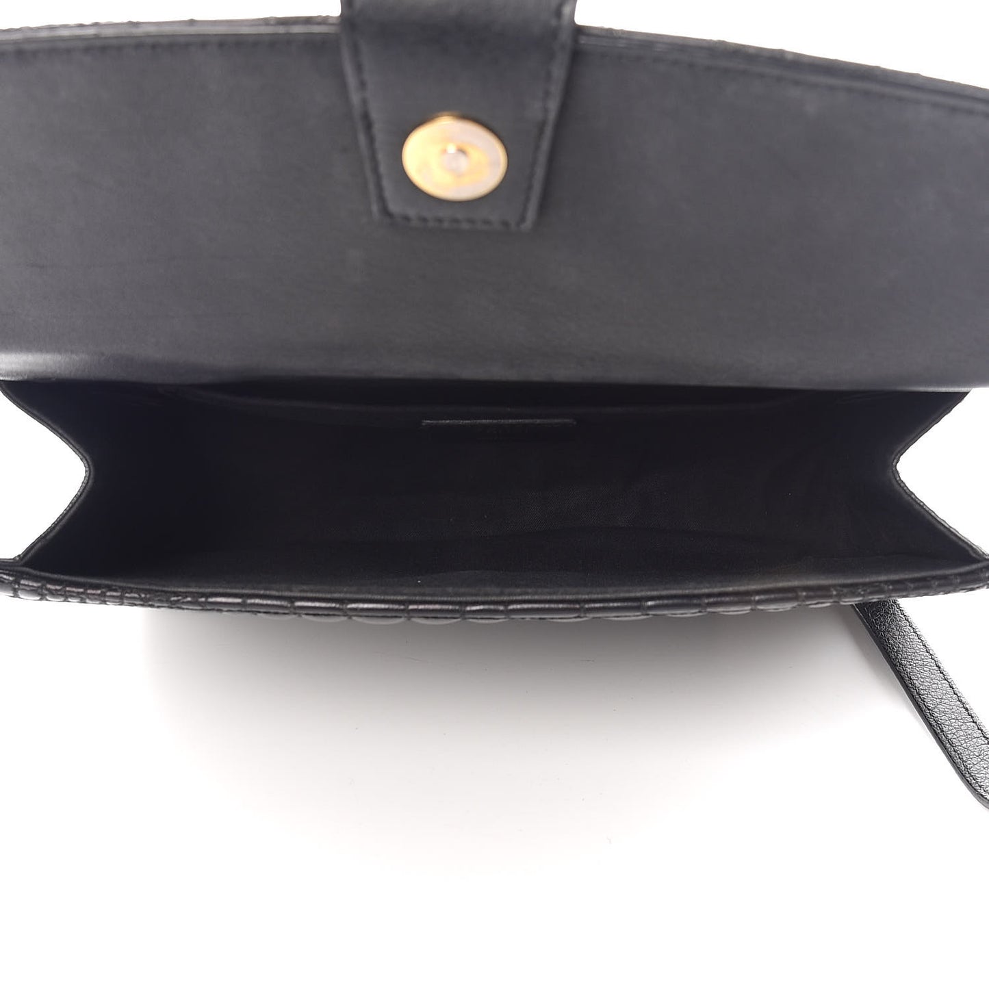 Nappa Calfskin Crocodile Trapuntata Demi Jour Shoulder Bag Black