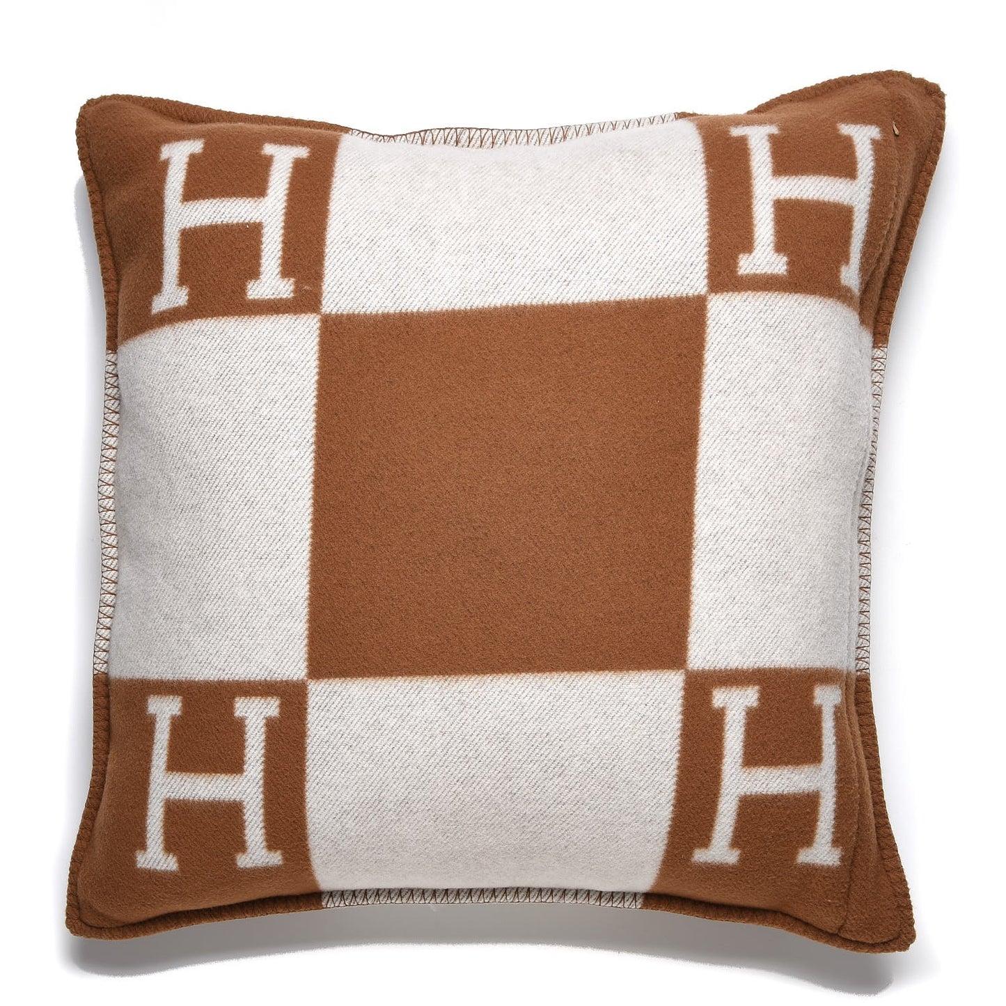 Wool Cashmere Avalon Pillow GM Ecru Camel