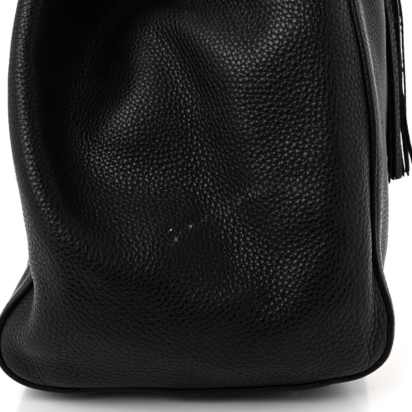 Pebbled Calfskin Large Soho Shoulder Bag Black