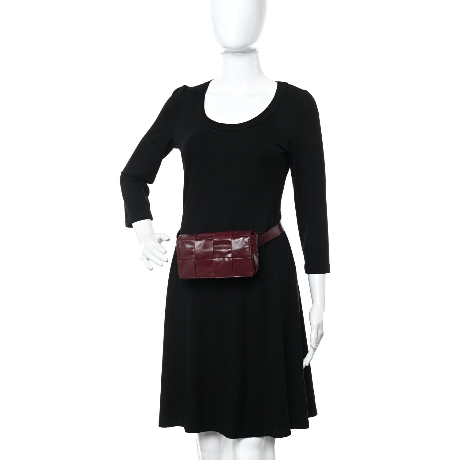 Bottega Veneta Paper Calfskin Intrecciato Cassette Belt Bag Bordeaux 2 of 11
