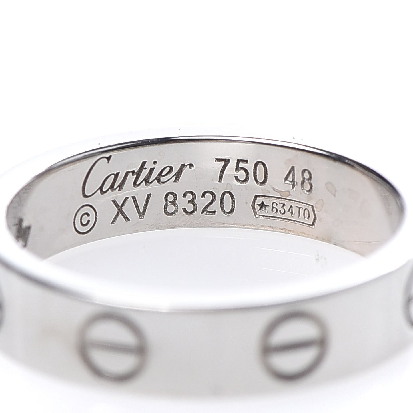 18K White Gold Diamond 4mm LOVE Wedding Band Ring 48 4.5