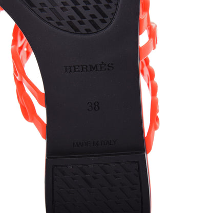 Hermes Rubber Chaine d'Ancre Nude Sandals 38 Pavot 9 of 11