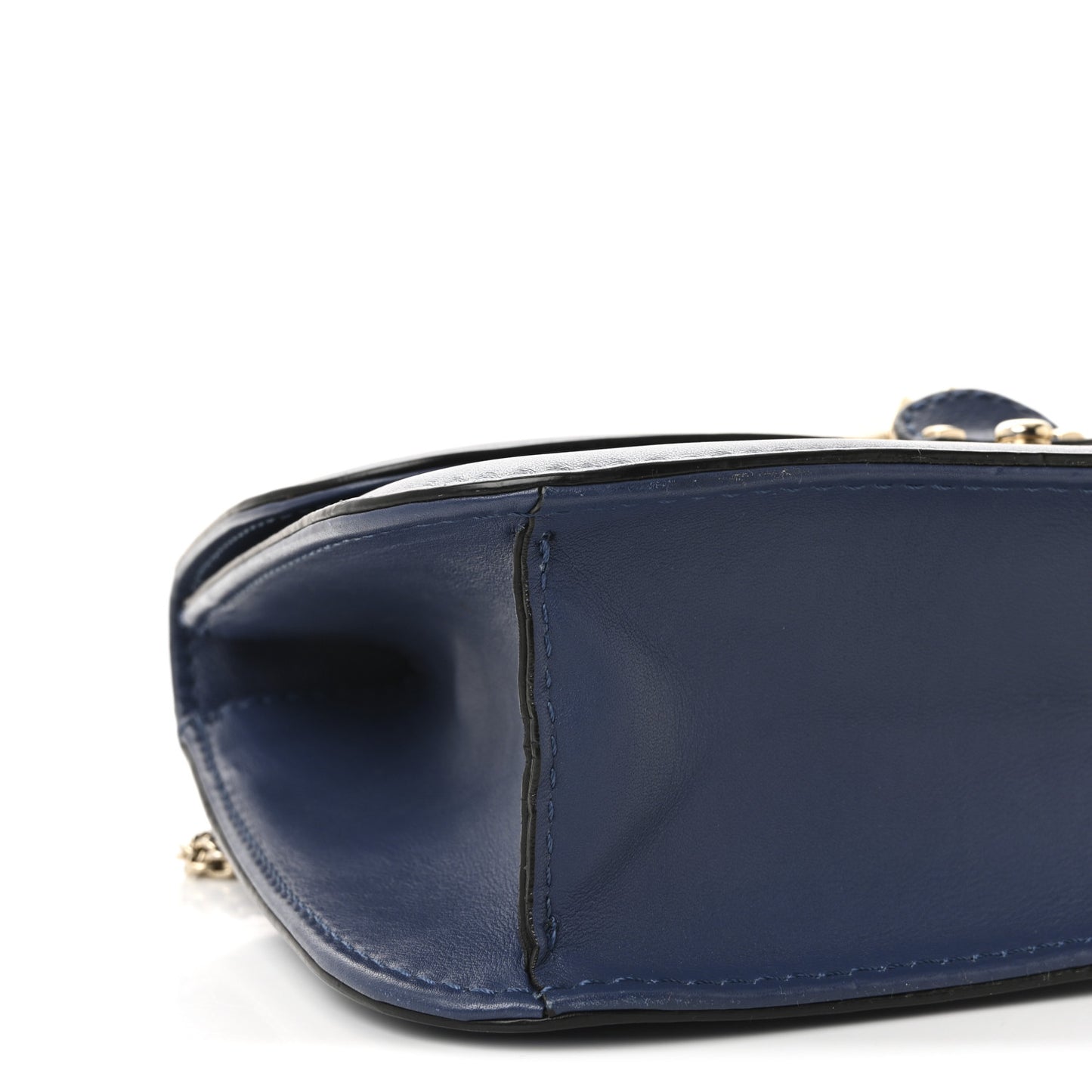 Vitello Medium Glam Lock Rockstud Flap Indigo