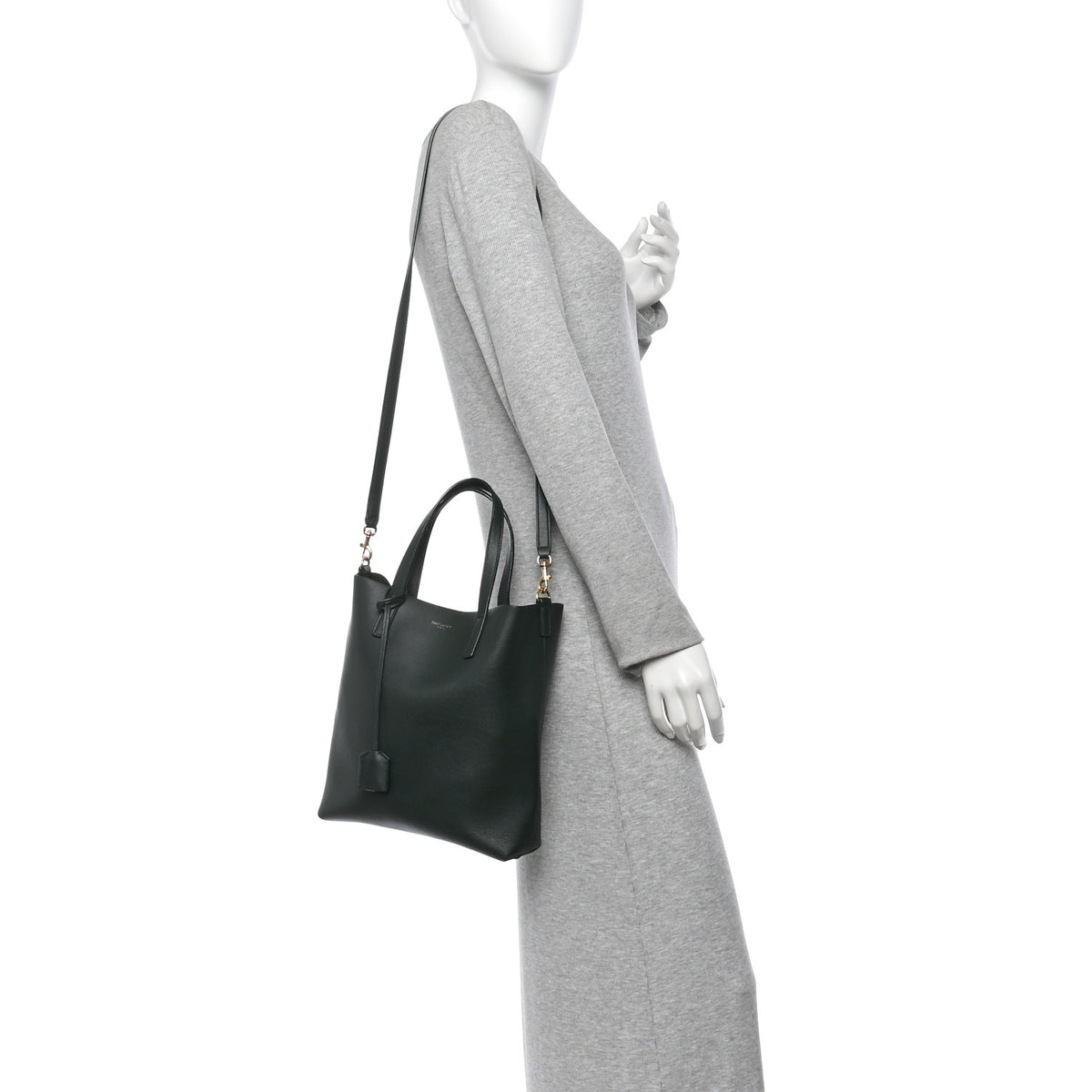 Saint Laurent Calfskin Toy Shopping Tote Vert Fonce 2 of 10