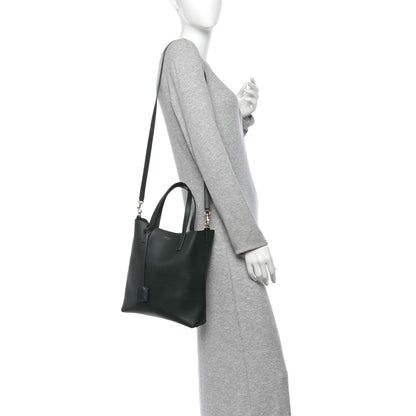 Saint Laurent Calfskin Toy Shopping Tote Vert Fonce 2 of 10