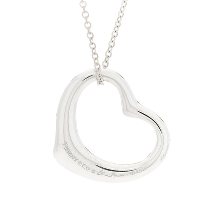 Tiffany Sterling Silver 27mm Elsa Peretti Open Heart Pendant Necklace 4 of 5