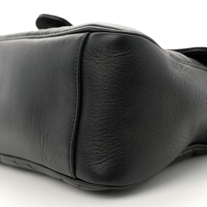 Gucci Calfskin Matelasse Small GG Marmont Top Handle Shoulder Bag Black 10 of 11