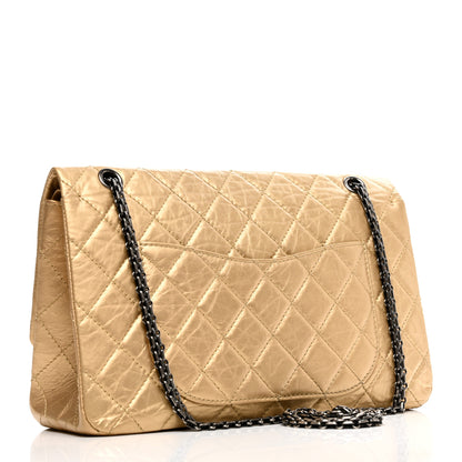 Chanel Metallic Aged Calfskin Quilted 2.55 Reissue 227 Flap Pale Gold 3 of 10