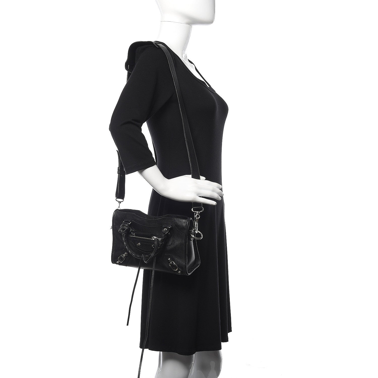 Balenciaga Grained Calfskin Classic Silver Hardware Mini City Black 2 of 10