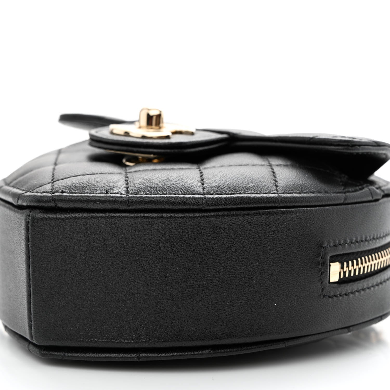 Chanel Lambskin Quilted CC In Love Heart Clutch With Chain Black 10 of 11