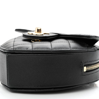 Chanel Lambskin Quilted CC In Love Heart Clutch With Chain Black 10 of 11