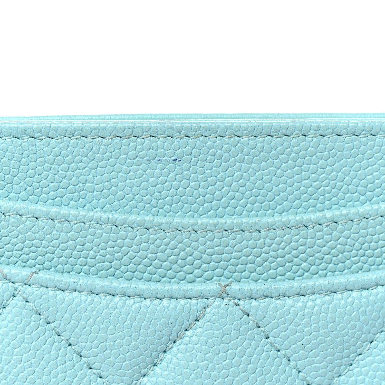 Chanel Caviar Quilted Card Holder Light Blue 13 of 15