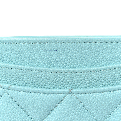 Chanel Caviar Quilted Card Holder Light Blue 13 of 15