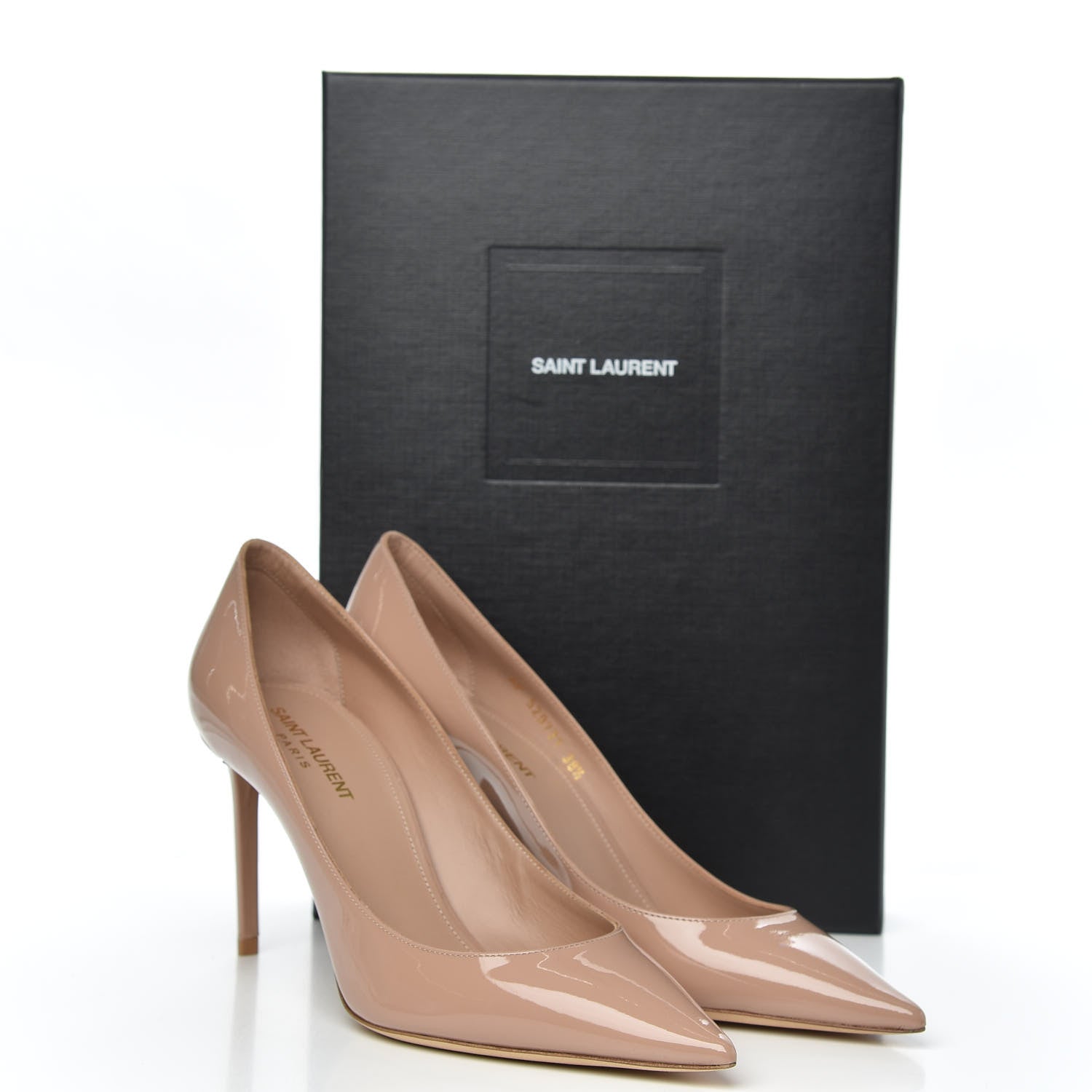 Saint Laurent Patent Calfskin Zoe 85 Pumps 38.5 Nude 10 of 10
