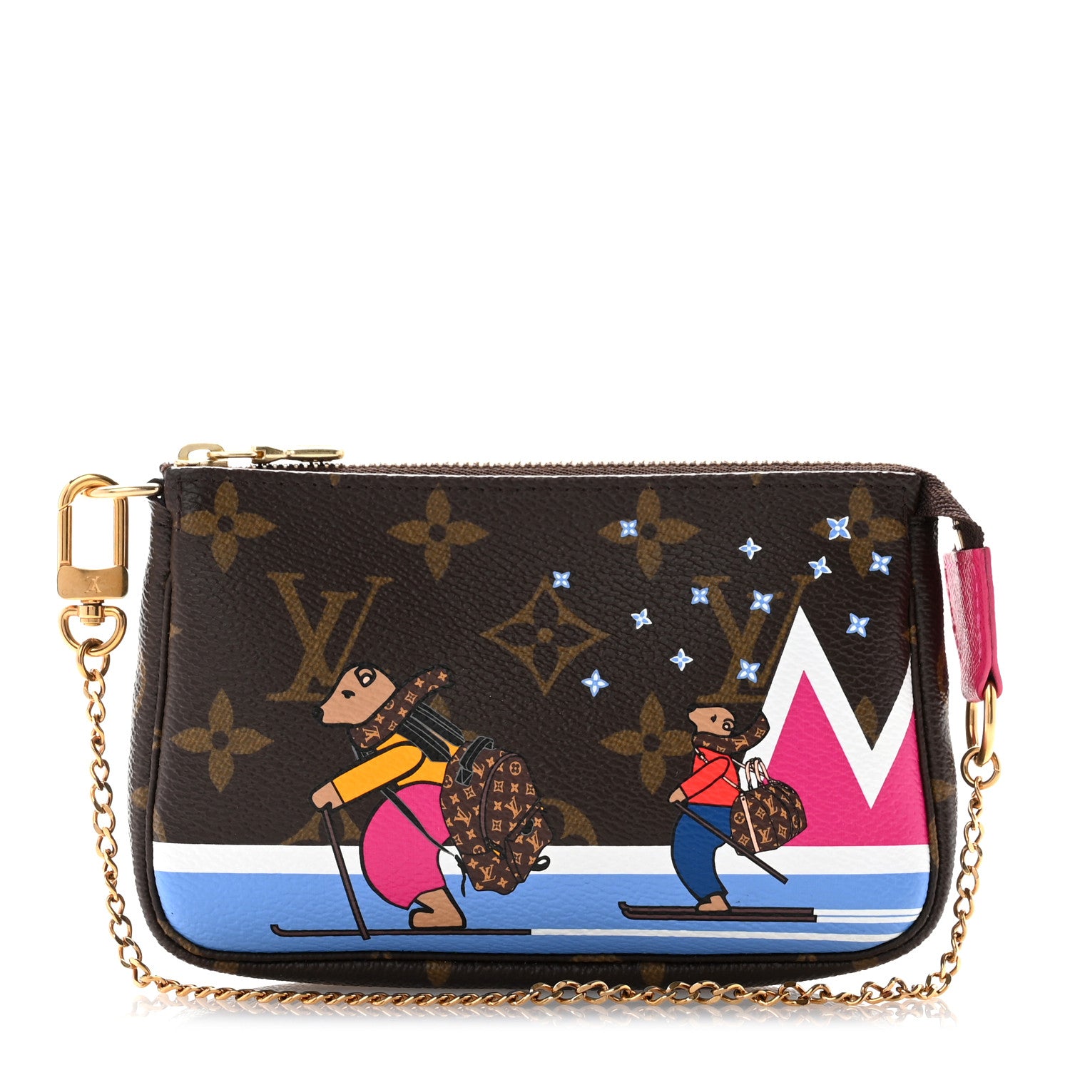 Louis Vuitton Monogram 2018 Christmas Animation Mini Bears Pochette Accessories 1 of 10