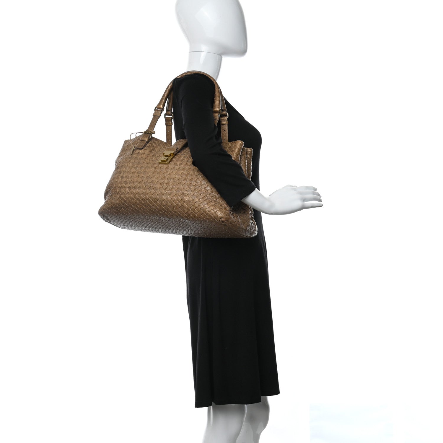 Bottega Veneta Chevre Intrecciato Medium Roma Tote Ottone 2 of 11