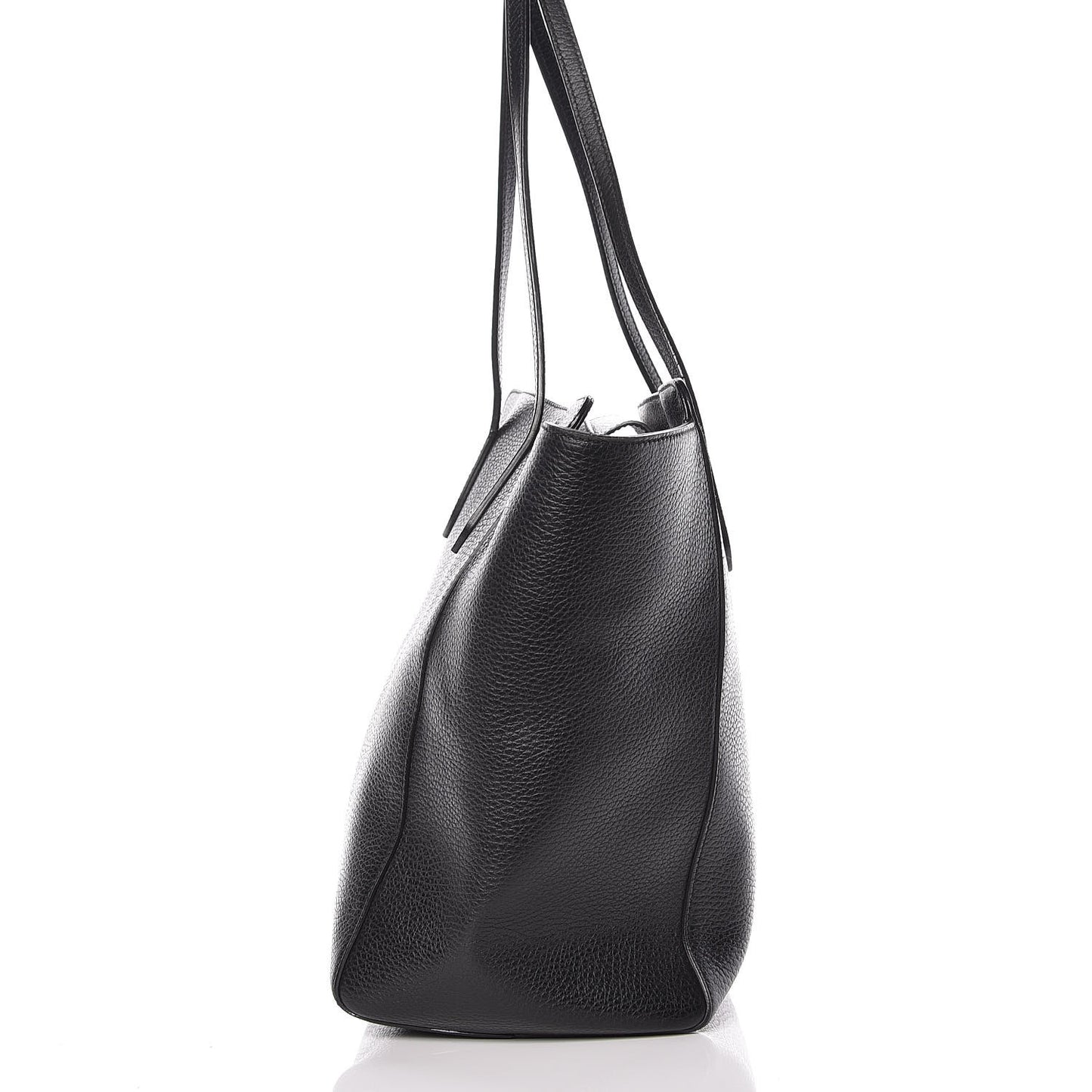 Pebbled Calfskin Medium Swing Tote Black