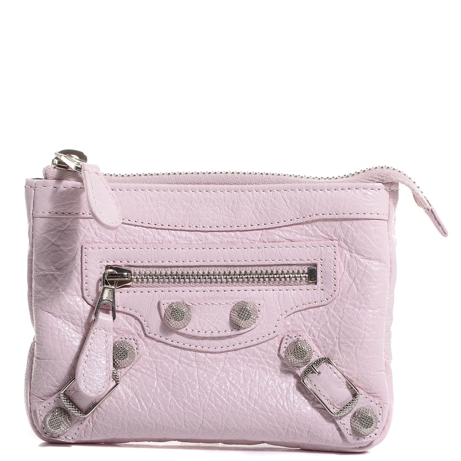 Balenciaga Agneau Giant 12 Silver Hardware M Porte-Monnaie Coin Purse Rose Poudre 1 of 11