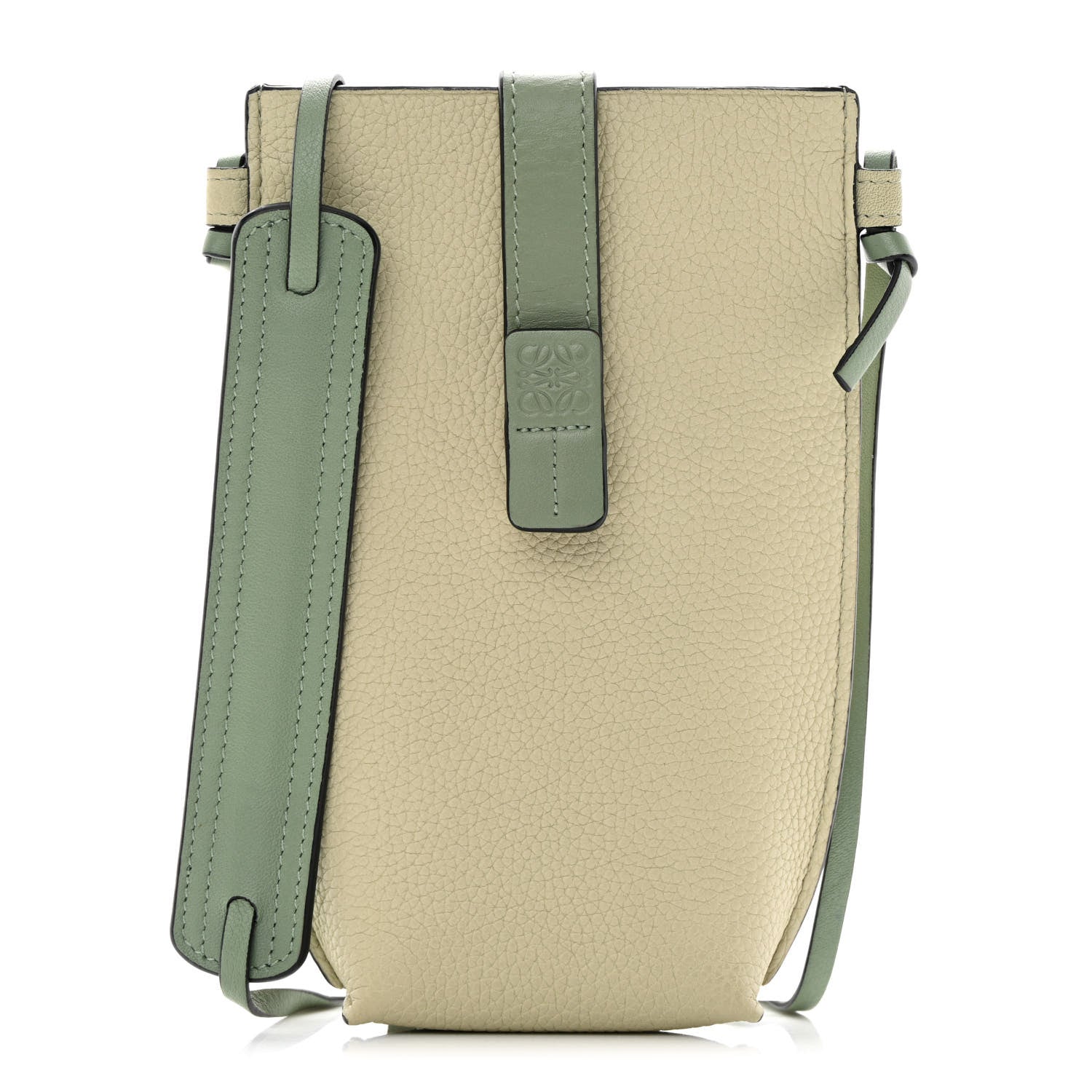 Loewe Grained Calfskin Gate Pocket Pouch Green 1 of 10