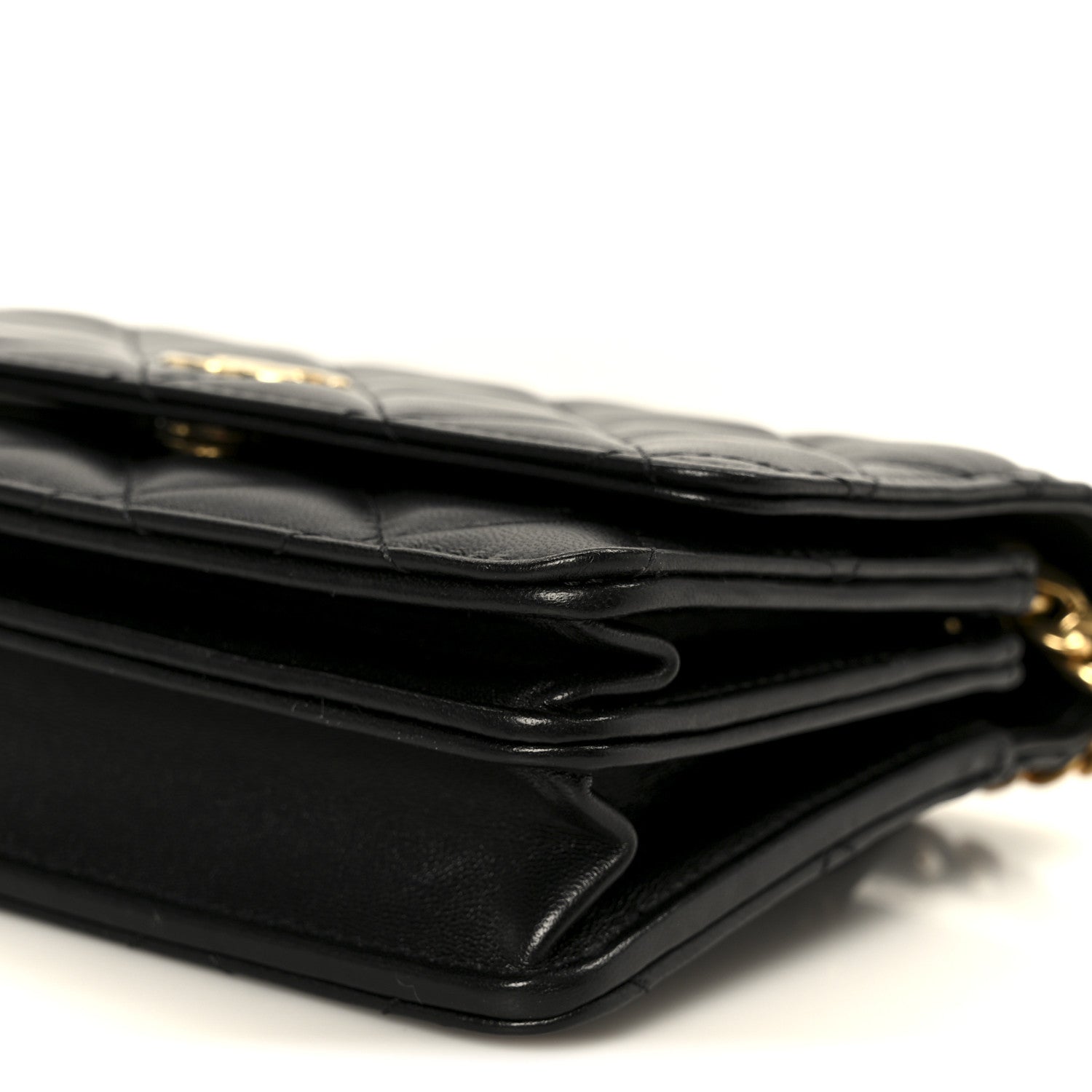 Chanel Lambskin Quilted CC Pearl Enamel Clutch on Chain WOC Black 11 of 11