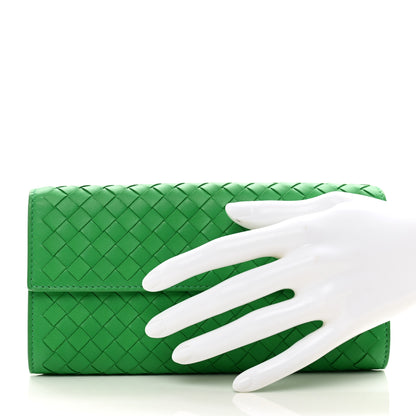 Bottega Veneta Nappa Intrecciato Continental Flap Wallet Parakeet 2 of 9