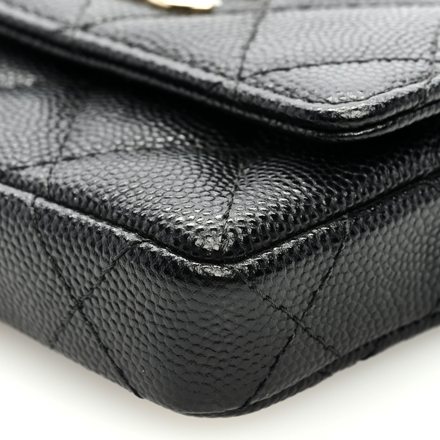 Chanel Caviar Quilted Mini Pearl On Top Coin Purse With Chain Black 9 of 9