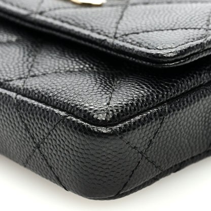 Chanel Caviar Quilted Mini Pearl On Top Coin Purse With Chain Black 9 of 9