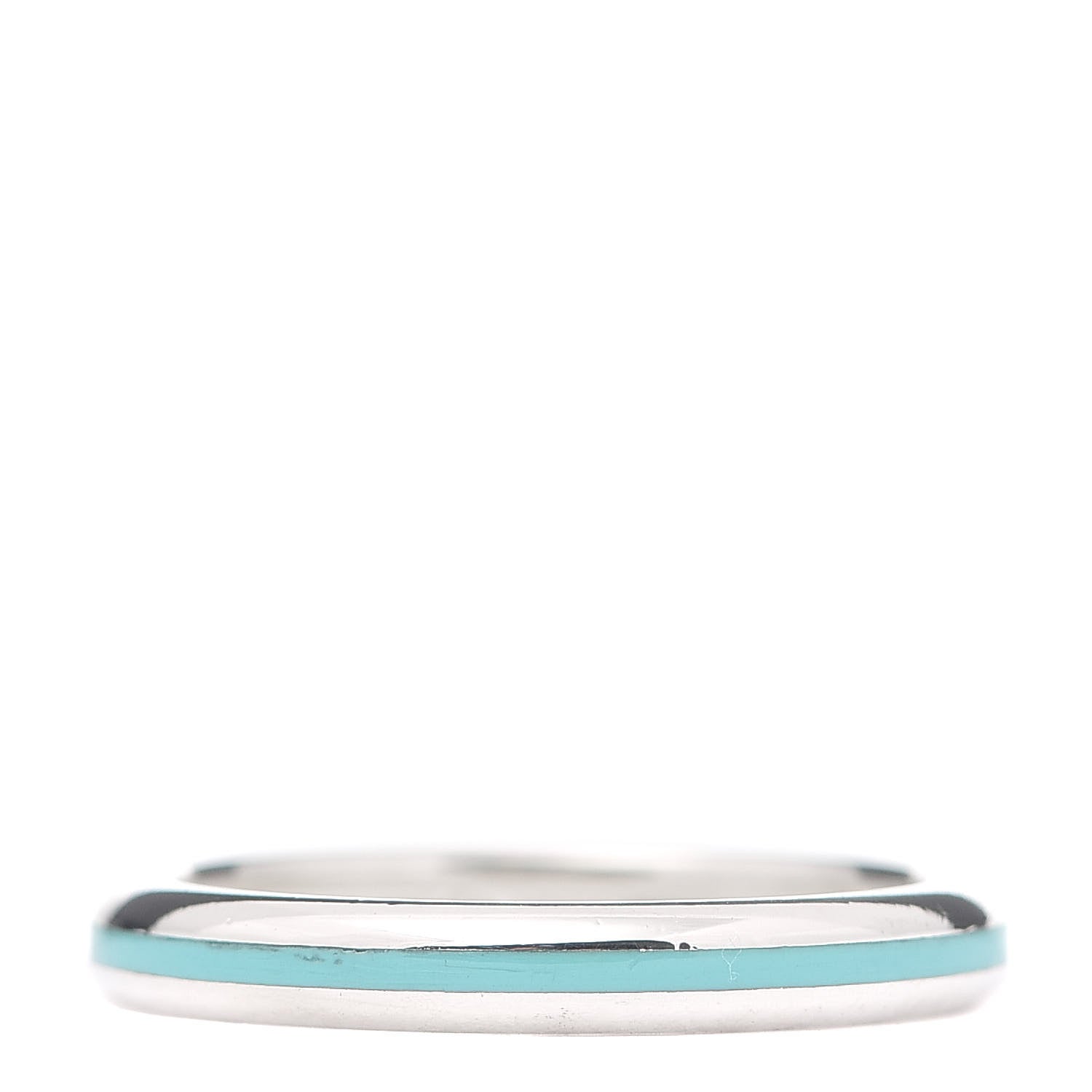 Tiffany Sterling Silver Enamel Stackable Ring Blue 56 7.5 1 of 4