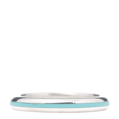 Tiffany Sterling Silver Enamel Stackable Ring Blue 56 7.5 1 of 4