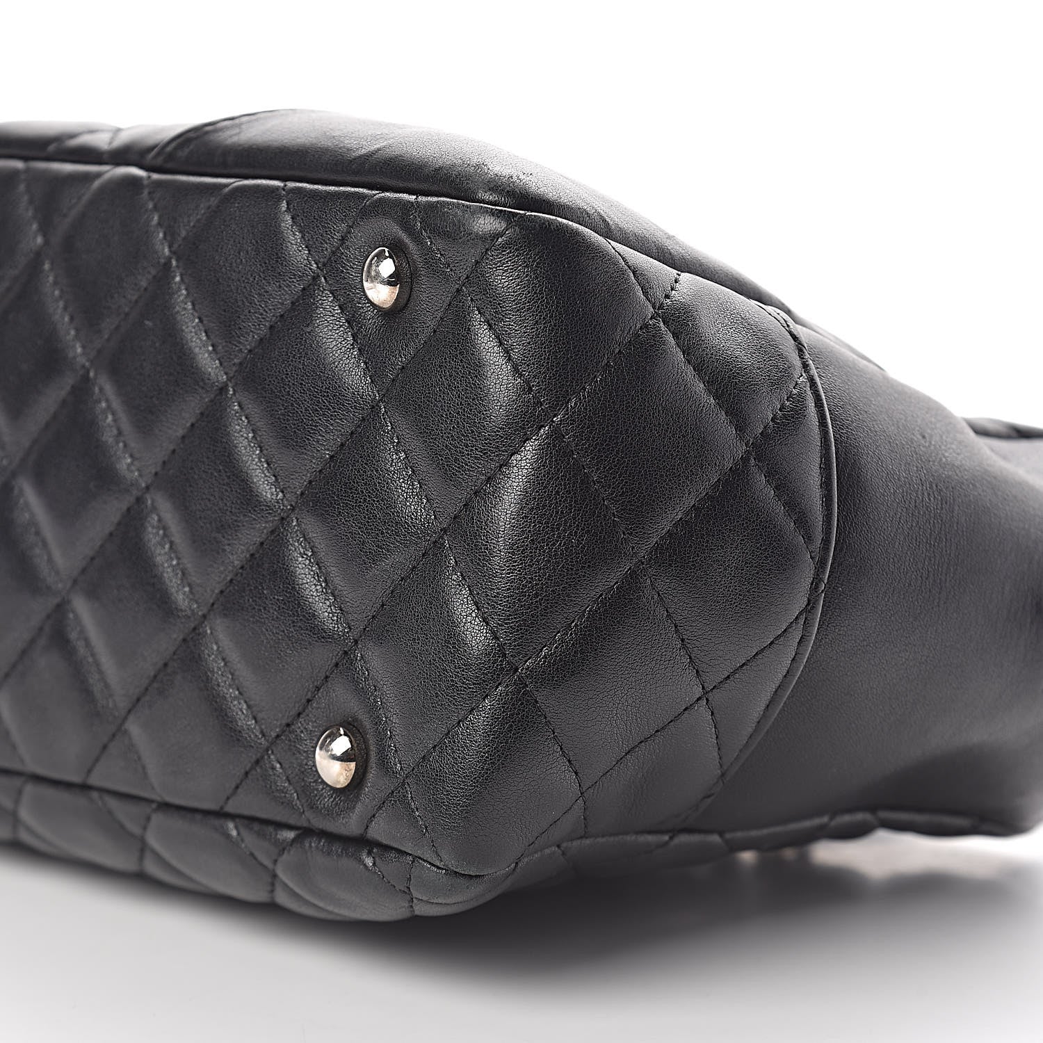 Chanel Calfskin Quilted Large Cambon Bowler Black White 10 of 11