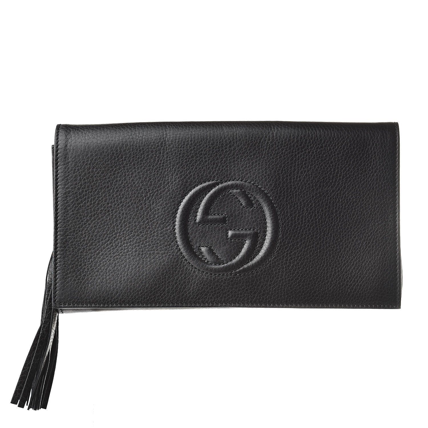 Gucci Pebbled Calfskin Medium Soho Clutch Black 1 of 9