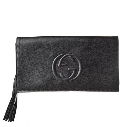 Gucci Pebbled Calfskin Medium Soho Clutch Black 1 of 9
