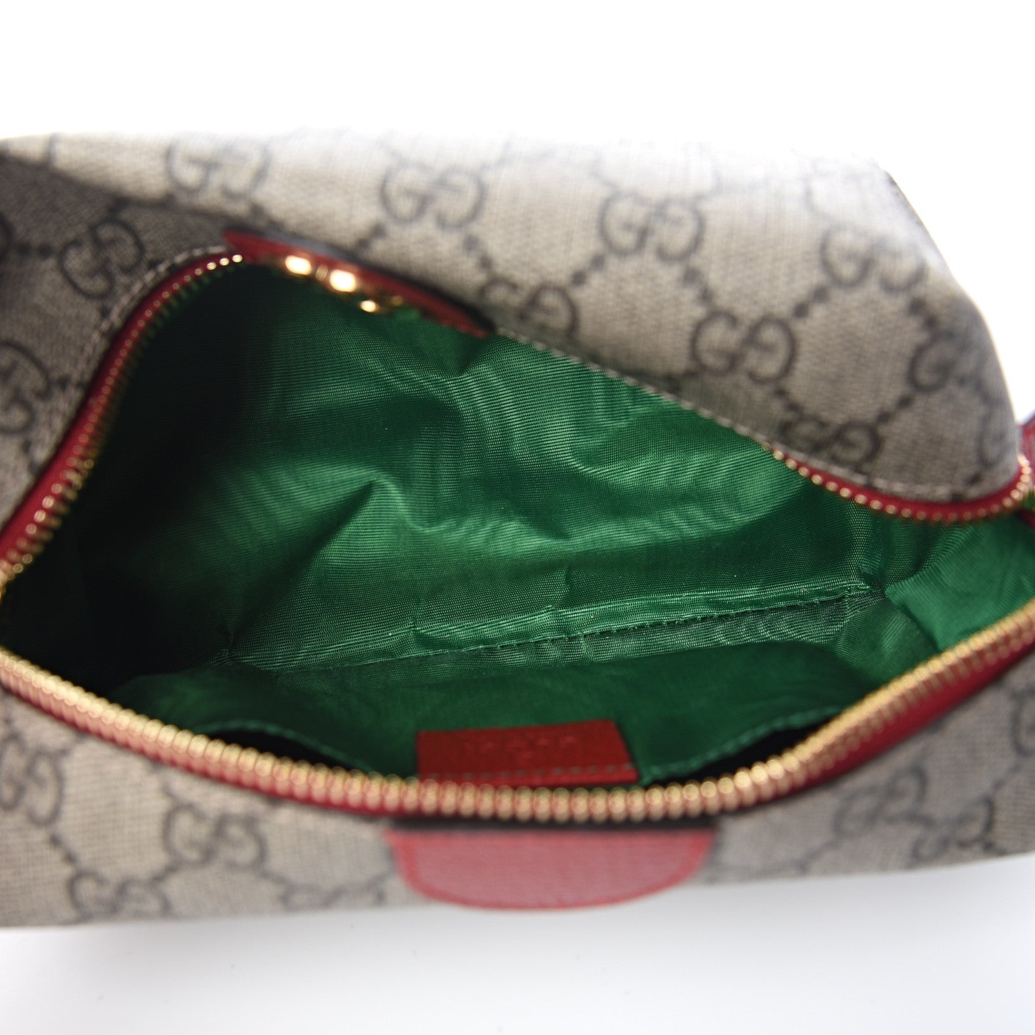 Gucci Soft GG Supreme Monogram Calfskin Medium Ophidia Cosmetic Case Beige Ebony Hibiscus Red 4 of 6