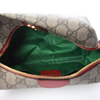 Gucci Soft GG Supreme Monogram Calfskin Medium Ophidia Cosmetic Case Beige Ebony Hibiscus Red 4 of 6
