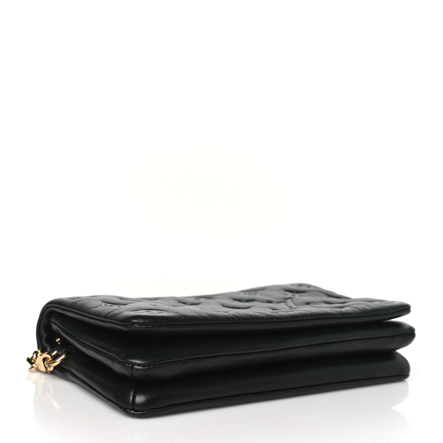Lambskin Embossed Monogram Pochette Coussin Black