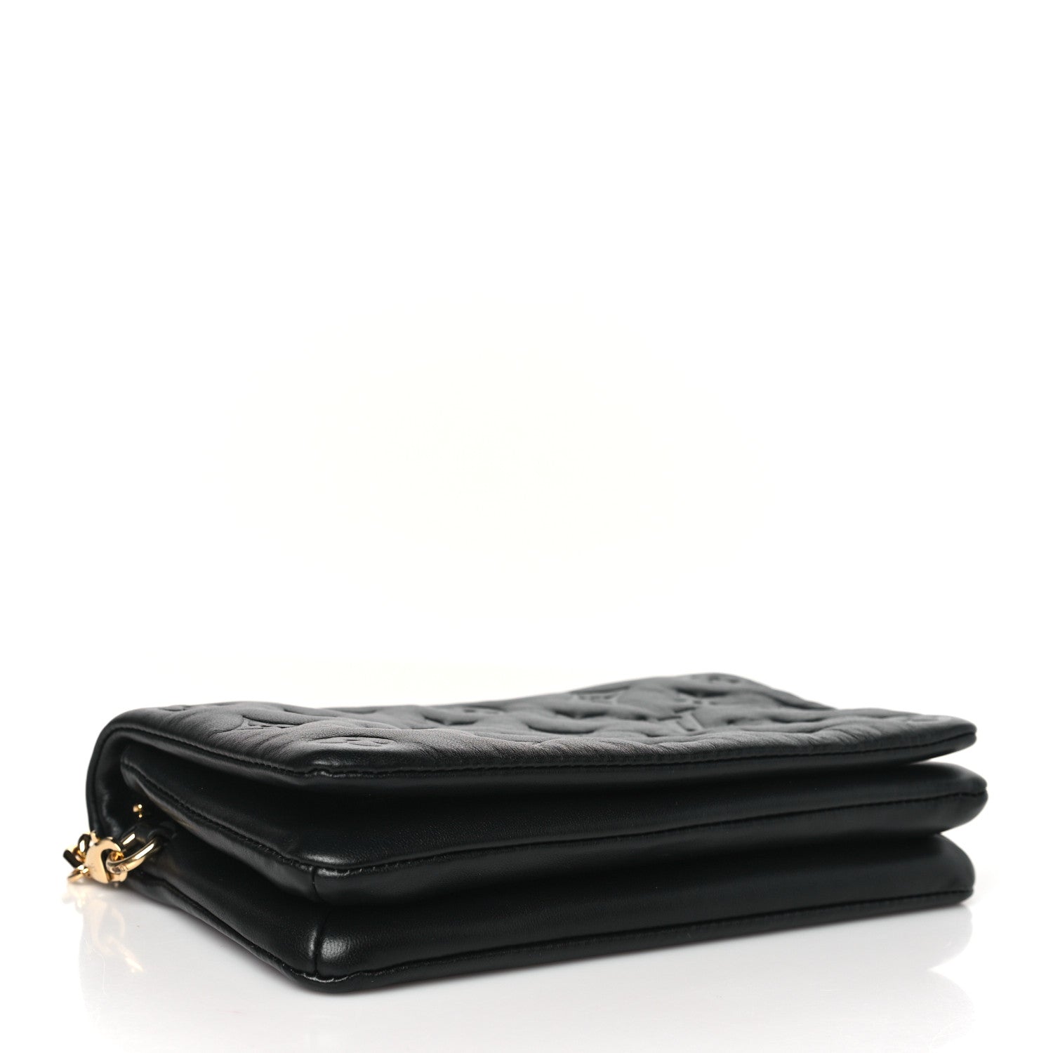 Louis Vuitton Lambskin Embossed Monogram Pochette Coussin Black 4 of 11