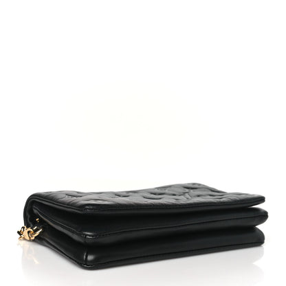 Louis Vuitton Lambskin Embossed Monogram Pochette Coussin Black 4 of 11