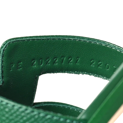 Hermes Epsom Oran Sandals 36.5 Vert Cactus 6 of 9