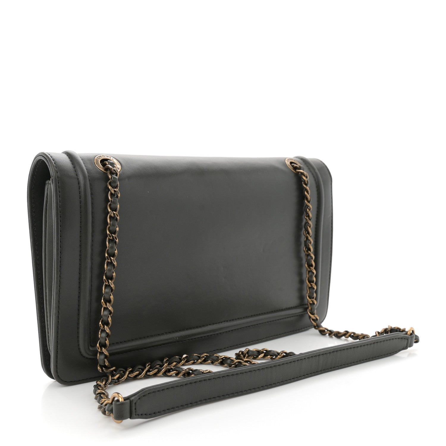 Chanel Lambskin CC Antico Flap Dark Khaki 3 of 11
