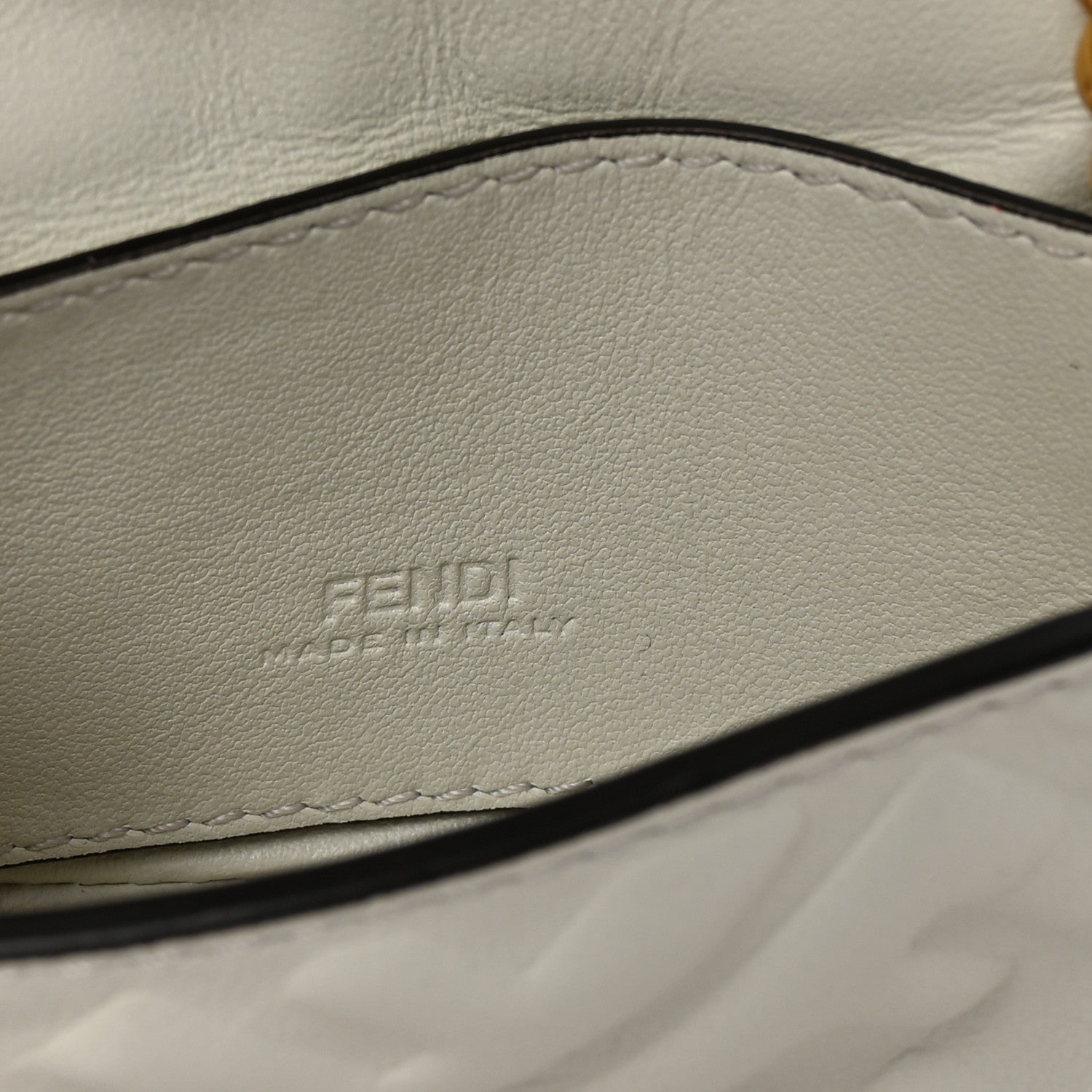 Fendi Nappa Matisse FF Embossed Nano Chain Baguette White 6 of 9