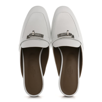 Hermes Calfskin Oz Mules 37 White 2 of 11