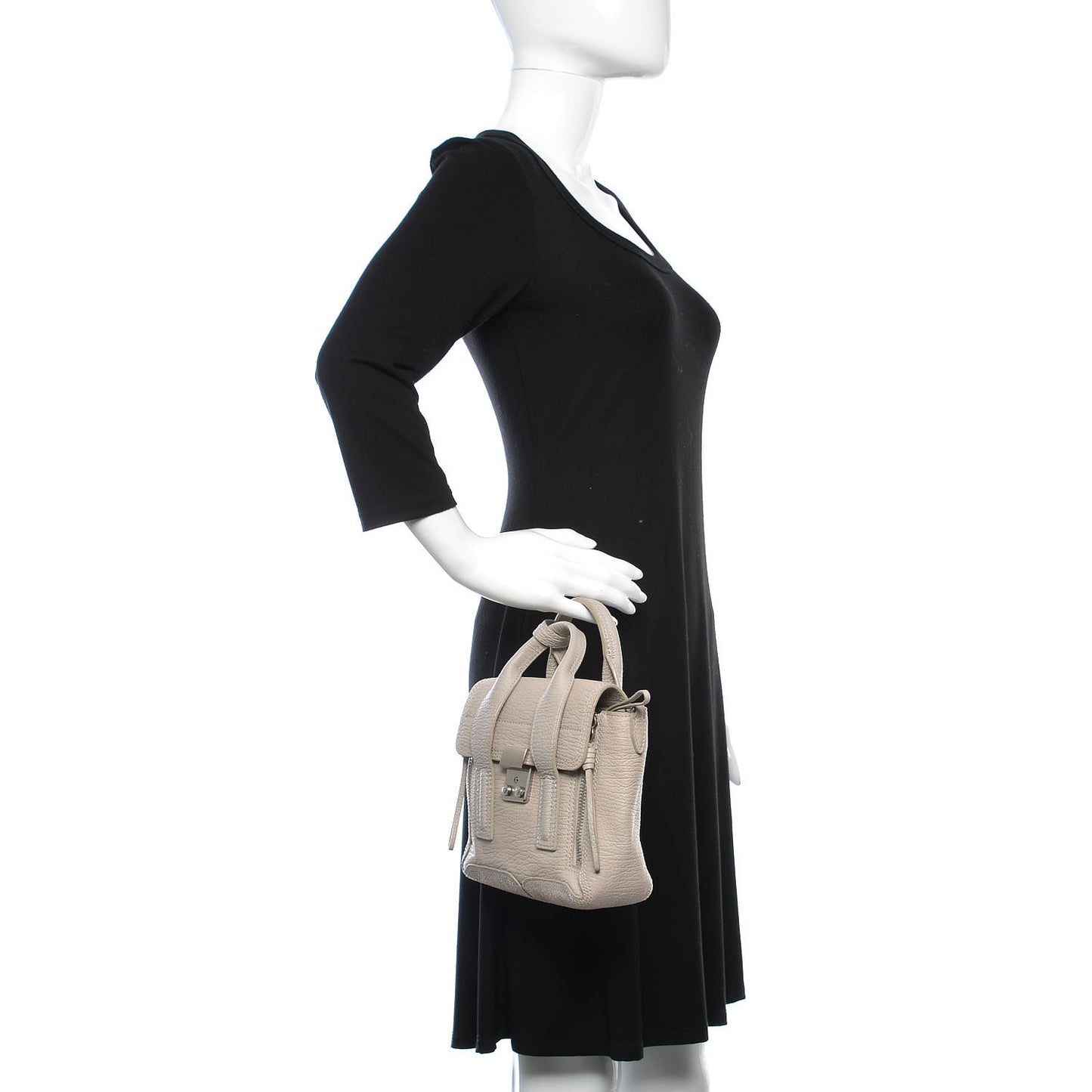 3.1 Textured Calfskin Mini Pashli Satchel Feather