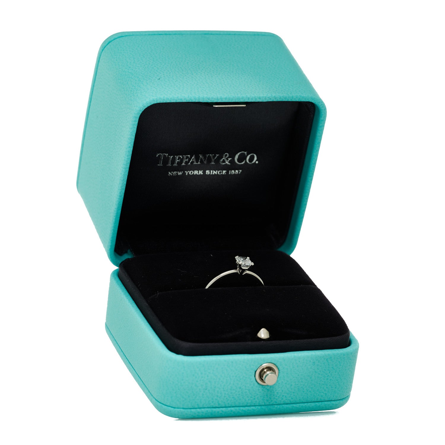 Tiffany Platinum Diamond .40ct Solitaire Princess Cut Engagement Ring 6 of 6