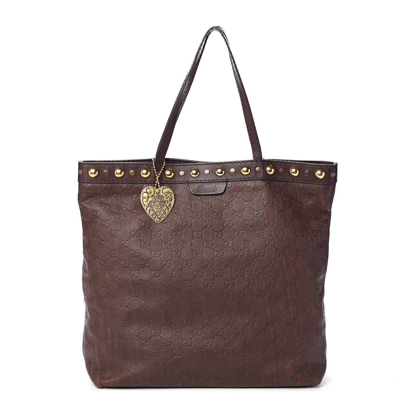 Guccissima Large Babouska Vertical Shopping Tote Dark Brown