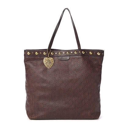 Gucci Guccissima Large Babouska Vertical Shopping Tote Dark Brown 1 of 11